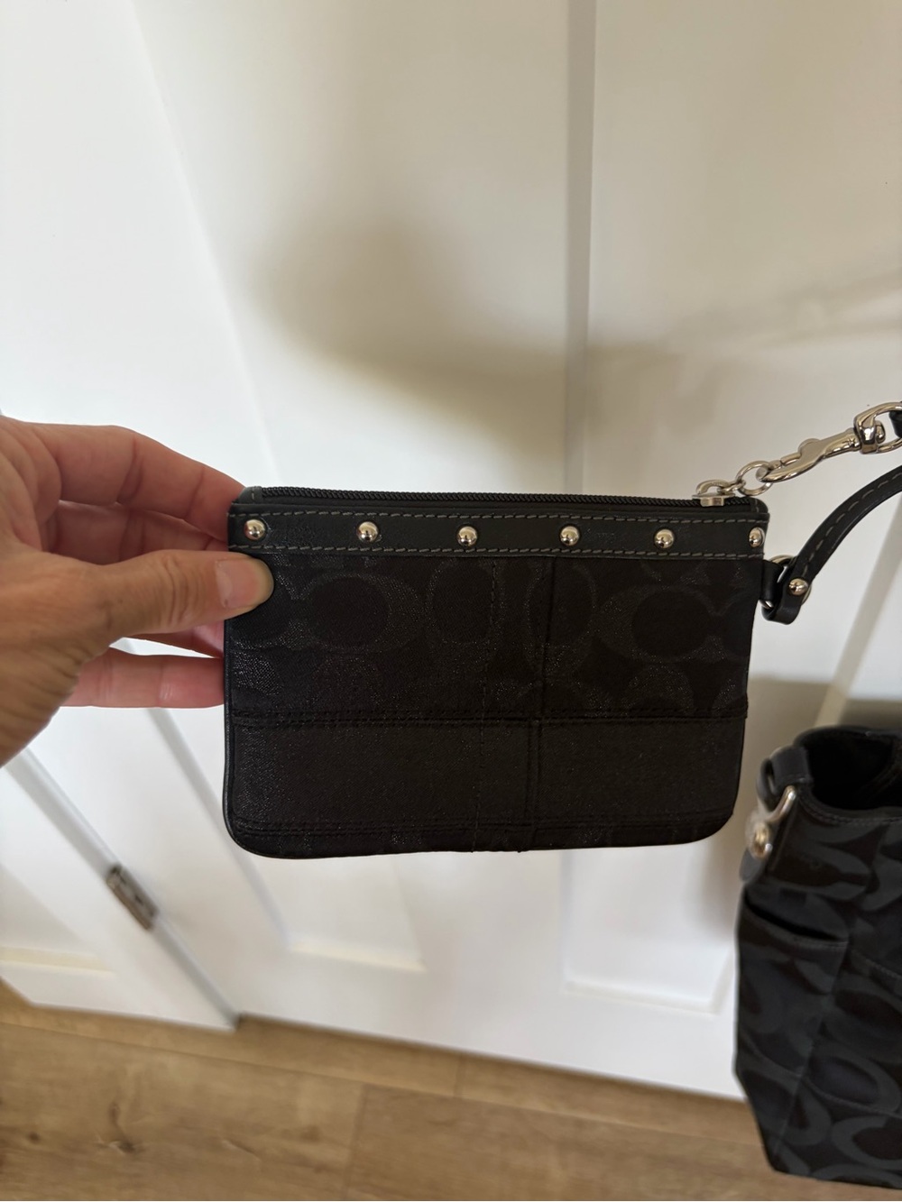 Coach Signature Studded Wristlet (style/model number 42015